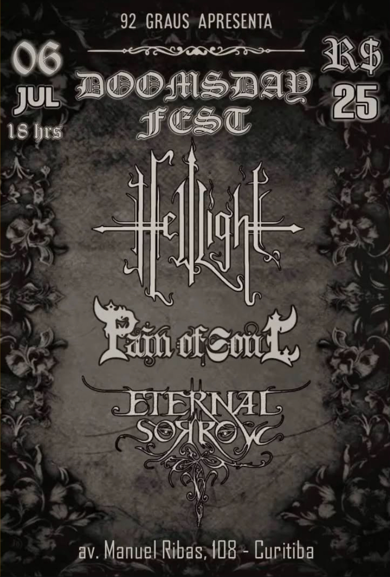 “Em show de doom deviam vender café” ou show de Hellight, Eternal Sorrow e Pain of Soul em Curitiba