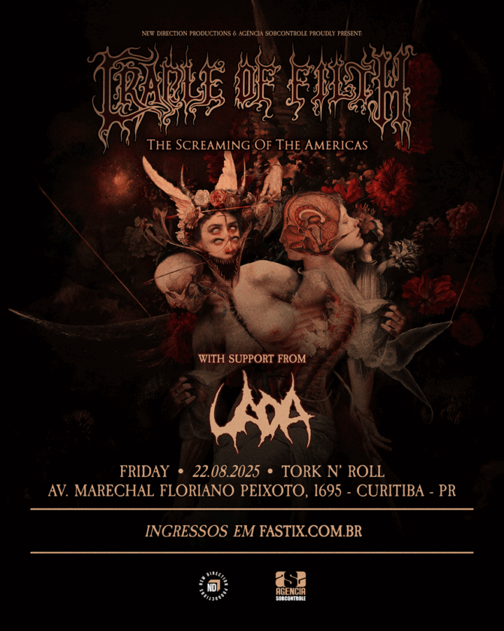 Cradle of Filth e UADA em Curitiba – Turnê 2025