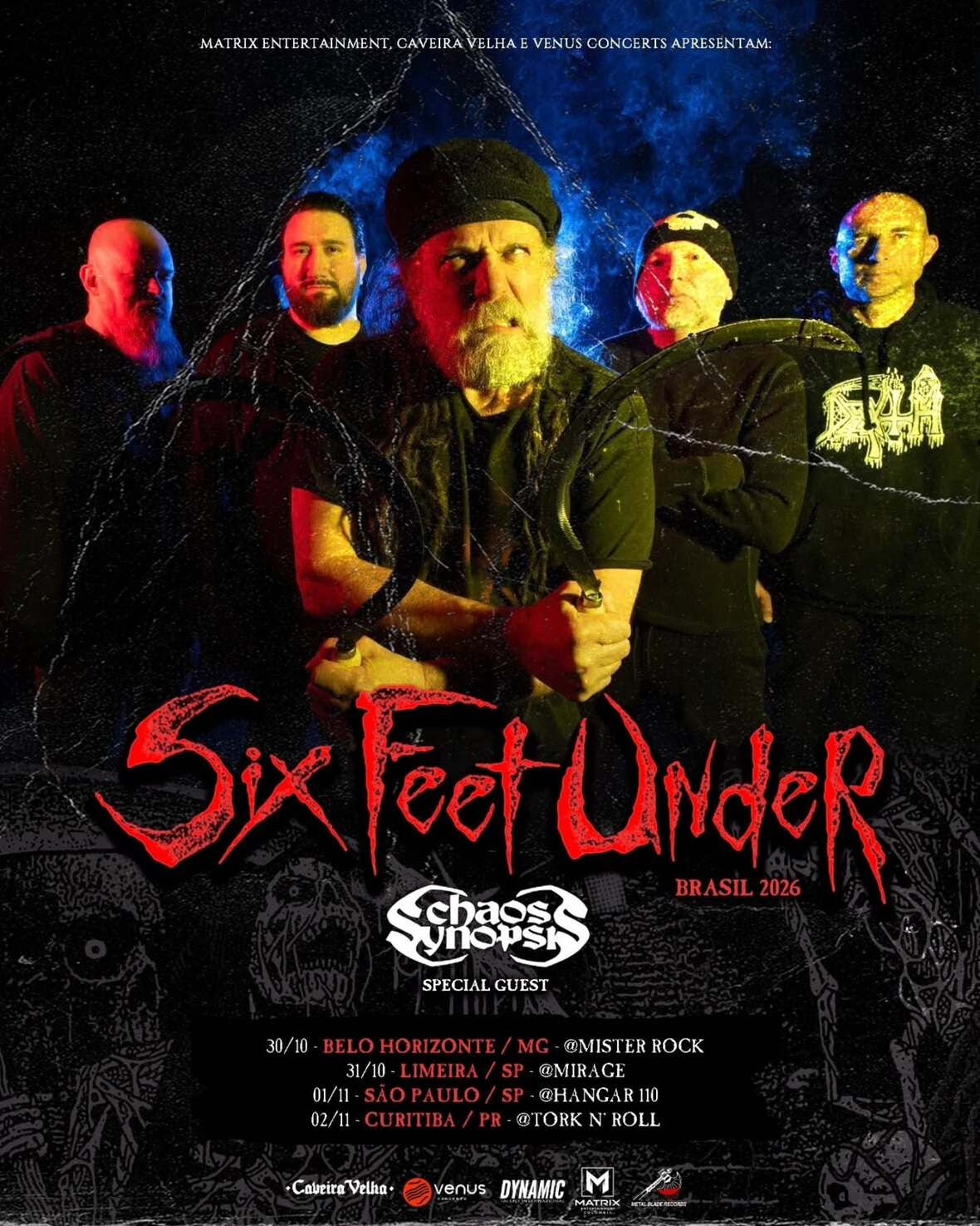 Six Feet Under faz turnê inédita pelo Brasil